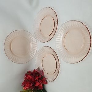 Forte Crisa Radiance Pink Glass Salad Plates